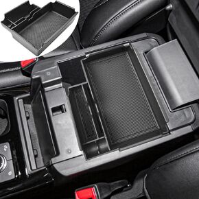 صينية تنظيم وحدة التحكم المركزية EDBETOS متوافقة مع ملحقات Ford Explorer 2020 2021 2022 2023 2024 الداخلية الثانوية مسند الذراع تخزين صندوق القفازات مقسم إدراج مادة ABS، زخرفة سوداء
