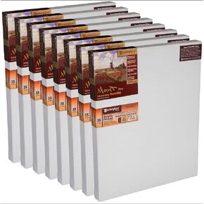 MASTERPIECE Z8MC-2230 Monet Pro 1.5" Deep Carmel Portrait Smooth 10.3 oz Cotton Stretched Canvas 22" x 30" White 8 Pack