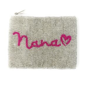 NANA Beaded Coin Purse Pouch, Gifts for Grandma, Small Wallets, Nana Gifts, Beaded Pouch Purse, Birthday Mothers Day Gift