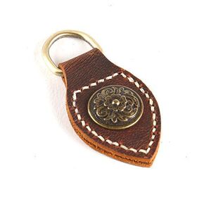 Handmade Genuine Leather Drop-shaped Keychain for Men and Women
