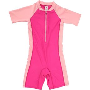 Dayu Kids Girls One Piece Rashguard Swimsuit Short Sleeve Beach Surfing Suit 4-14 Years in Kuwait