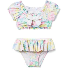 Janie and Jack Girls' Floral Bow Two Piece Swim (Toddler/Little Big Kids)