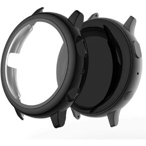 MOTONG PC Full Coverage Protective Case Cover Tempered Glass Screen Protector for Samsung Galaxy Watch Active 2 44MM SM-R820(44MM, PC Black)