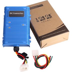 360W Golf Cart 48V 36V to 12V 30A Converter Voltage Regulator DC Power Reducer for EZGO Club Car, Step Down Transformer Waterproof -Blue