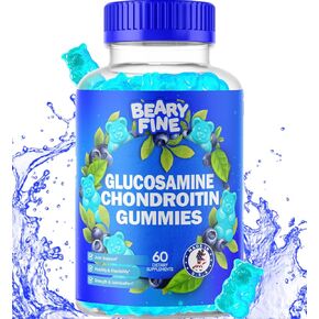 Beary Fine Glucosamine Chondroitin Gummies - Joint Support Gummies - 1500mg Extra Strength with MSM - for Adults, Men & Women - 60 Joint Support Supplements - Made in The USA