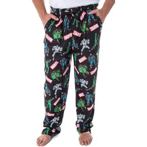 Marvel Men's' Vintage Comic Villains Thanos Red Skull Hela Ultron Allover Pattern Lounge Sleep Pajama Pants