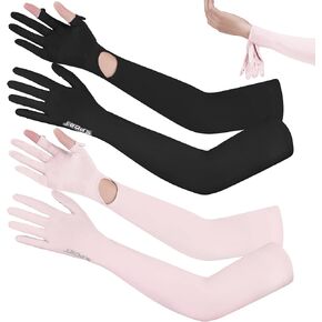 2 Pairs UV Protection Gloves Non Slip Touchscreen Sun Protection Gloves Sunblock Gloves Outdoor Fishing Driving Gloves