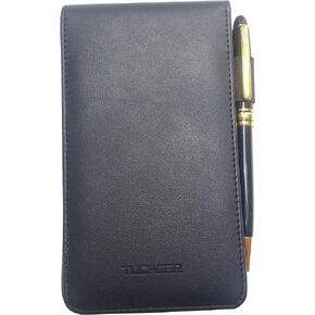 Mini Notepad Holder Set - 3x5 Pocket Memo Pads Book Cover for Business Professionals - Small Flip Jotter Notebook Case