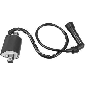 X AUTOHAUX Ignition Coil for Yamaha Vstar 650 XVS650 Custom XVS650A Classic XVS650AT Silverado ATV Ignition Coil with Spark Plug Cap Black
