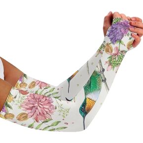 NRBEAWD Arm Sleeves with Thumb Hole Work Cooling Compression Tattoo Cover Up Sleeves Outdoor Athletic Sleeves