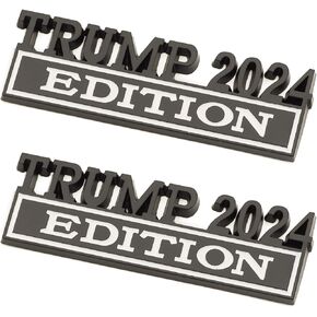 2 Pack MAGA Edition Car Emblem Funny Metal Badge Decal Truck Replacement for Universal Vehicle, SUV, Motorcycle, Bike Chrome Black