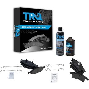 TRQ Semi Metallic Disc Brake Pad Kit Front & Rear w/Chemicals Compatible with 1999-2002 Jeep Grand Cherokee