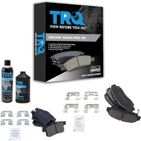 TRQ Front & Rear Premium Ceramic Disc Brake Pad Kit w/Chemicals Compatible with Honda Acura