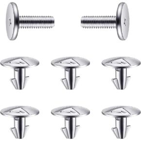 Pack-8 Lower Engine Cover Pin Screws, Lower Engine Radiator Splash Guard Hardware Screw Bolts, Compatible with Honda Civic, CRV 90674-TY2-A01 (Silver)