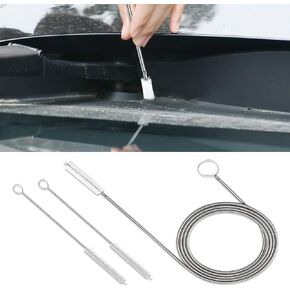 Auto Sunroof Drain Cleaning Tool, 61 Inch Flexible Long Pipe Cleaner for Car with 2Pcs 7.9 Inch Cleaning Brush, Universal Slim Hose Pipe Brush for Car Sunroof Drain Holes