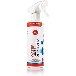 Gtechniq - W9 Water Spot Remover - Dissolves and Removes Salts, Traps Metal Ions, and Removes Silica Scale; Works Well on Glass; Concentrated Formula; Coating Safe (1 Liter)