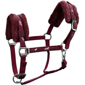 Fleece Padded Adjustable Nylon Horse Halters (Suckling (100-200 lbs), Burgundy)