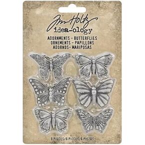 Idea-Ology Metal Adornments 1" 6/Pkg-Butterflies