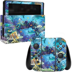 MightySkins Glossy Glitter Skin for Nintendo Switch - Ocean Friends | Protective, Durable High-Gloss Glitter Finish | Easy to Apply, Remove, and Change Styles | Made in The USA
