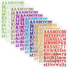 10 Sheets Letter Stickers Colorful Glitter Self Adhesive Alphabet Sticker Shiny Pu Material Letters Stickers for DIY Arts Craft Gift Greeting Cards Home Decoration Scrapbooking Grad Cap (10 Colors)