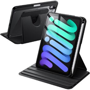JETech Rotating Case for iPad Mini 6 (8.3-Inch 2021 Model) with Pencil Holder, 360 Degree Rotation Protective Stand Cover Clear Back, Auto Wake/Sleep (Starlight)