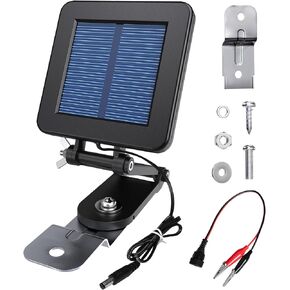6V Solar Panel for Deer Feeder, Efficient Solar Panel Charger w/Adjustable Mounting Bracket & Alligator Clips, 6V Solar Panel Compatible with Game Feeder Timer & 6V Rechargeable Batteries