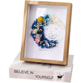 Shadow Box Picture Frame,Frame for Dried Flowers,1.2" Deep Hollow Display Frame,Graduation Cap Shadow Box for Wall and Tabletop Display Bouquet Mementos Medals Photos Memory Box (Brown 5x7)