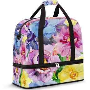 Animal Handsome Horse Sports Tote Gym Bag with Wet Pocket Shoe Compartment Waterproof Travel Bag Weekender Overnight Bag Carry On Bag Travel Duffel Bag for Men or Women