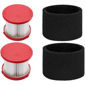 49-90-1900 HEPA Vacuum Filters & 49-90-2015 Sponge Filters Compatible with Milwaukee Cordless M18 2 Gallon 0880-20 & FUEL Packout 0970-20, M12 FUEL 1.6 Gallon 0960-20（2 pack）