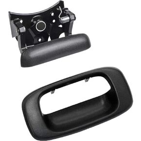 HHCSOP Tailgate Handle and Bezel Trim for 1999 2000 2001 2002 2003 2004 2005 2006 2007 Chevy Silverado GMC Sierra 1500 HD 2500 3500 Rear Hatch Latch Handle, OE# 15228539 15997911
