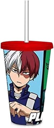 Just Funky My Hero Academia Class 1-A Carnival Cup | 16 oz Travel Beverage Container | Featuring Deku Bakugo and Todoroki | Home Work Car | Officially Licensed in Saudi Arabia