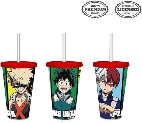 كأس كرنفال Just Funky My Hero Academia Class 1-A | حاوية مشروبات السفر سعة 16 أونصة | يضم ديكو باكوغو وتودوروكي | سيارة عمل منزلية | مرخص بشكل رسمي in Saudi Arabia
