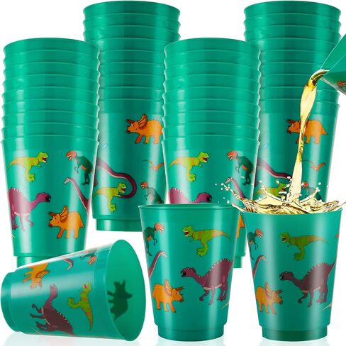 Tessco 24 Pcs Dinosaur Reusable Plastic Cups 16 oz Dinosaur Plastic Tumbler Cups Dinosaur Birthday Party Supplies Dinosaur Party Favors for Kids Dinosaur Birthday Halloween Party Decoration in Saudi Arabia
