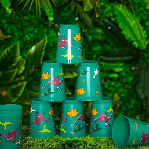 Tessco 24 Pcs Dinosaur Reusable Plastic Cups 16 oz Dinosaur Plastic Tumbler Cups Dinosaur Birthday Party Supplies Dinosaur Party Favors for Kids Dinosaur Birthday Halloween Party Decoration in Saudi Arabia