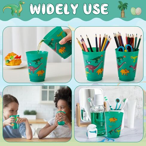 Tessco 24 Pcs Dinosaur Reusable Plastic Cups 16 oz Dinosaur Plastic Tumbler Cups Dinosaur Birthday Party Supplies Dinosaur Party Favors for Kids Dinosaur Birthday Halloween Party Decoration in Saudi Arabia