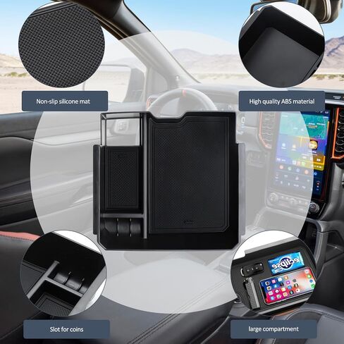 For 2024 Ford Ranger Center Console Organizer, for 2024 Ford Ranger Raptor Armrest Storage Box Insert Holder, Ranger&Ranger Raptor 2024 Storage Box (Electric handbrake Version) in Saudi Arabia