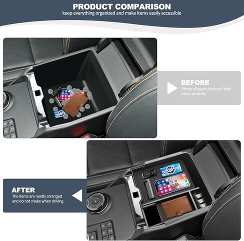 For 2024 Ford Ranger Center Console Organizer, for 2024 Ford Ranger Raptor Armrest Storage Box Insert Holder, Ranger&Ranger Raptor 2024 Storage Box (Electric handbrake Version) in Saudi Arabia