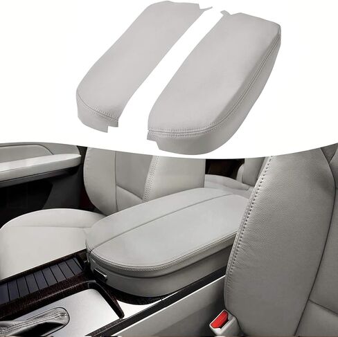 غطاء مسند ذراع وحدة التحكم المركزية KBH لسيارة Acura MDX 2015 2016 2017 2018 2019 2020، زخرفة جلدية من الفينيل، وسادة وسادة تغطي مسند ذراع السيارة، مضادة للخدش، أسود in Kuwait