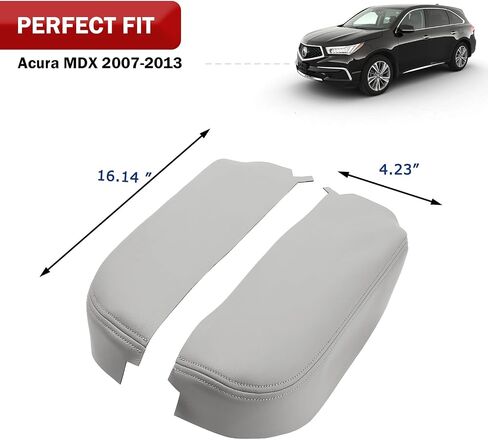 غطاء مسند ذراع وحدة التحكم المركزية KBH لسيارة Acura MDX 2015 2016 2017 2018 2019 2020، زخرفة جلدية من الفينيل، وسادة وسادة تغطي مسند ذراع السيارة، مضادة للخدش، أسود in Kuwait
