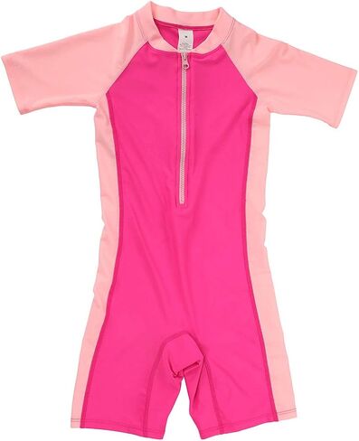 Dayu Kids Girls One Piece Rashguard Swimsuit Short Sleeve Beach Surfing Suit 4-14 Years in Kuwait