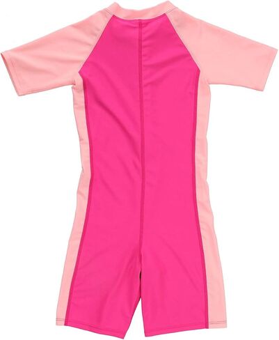 Dayu Kids Girls One Piece Rashguard Swimsuit Short Sleeve Beach Surfing Suit 4-14 Years in Kuwait