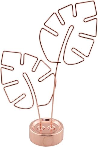 HJGarden Palm Leaves Picture Holder Card Photo Clips Holder Desk Stand for Weddings Party Restaurants Banquet Home, Rose Gold in Saudi Arabia