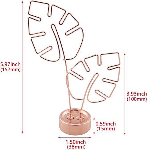 HJGarden Palm Leaves Picture Holder Card Photo Clips Holder Desk Stand for Weddings Party Restaurants Banquet Home, Rose Gold in Saudi Arabia