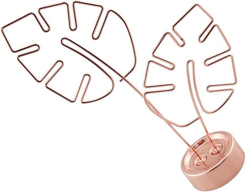 HJGarden Palm Leaves Picture Holder Card Photo Clips Holder Desk Stand for Weddings Party Restaurants Banquet Home, Rose Gold in Saudi Arabia