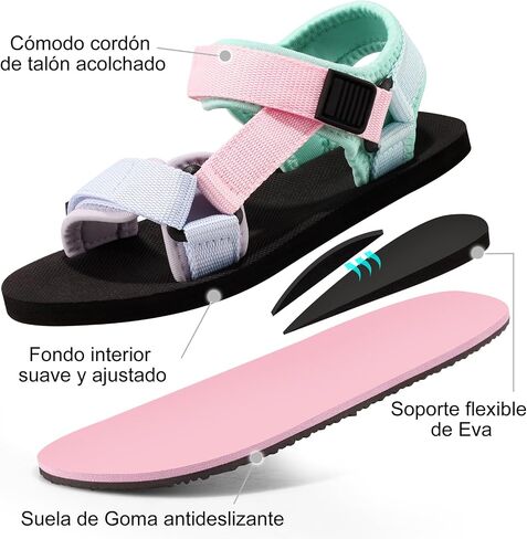 KELISI Unisex-Child Big Kids Sandals Adjustable Straps Slip on Athletic Sandals Outdoor Casual Shoes in Saudi Arabia