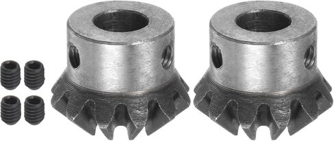 HARFINGTON 2pcs Bevel Gear 1M 12 Teeth 10mm Shaft Hole 1:1 Tapered Bevel Pinion Gear 45# Steel 2 Module 90 Degree Steering Gear, for Hardware Mechanical Rotation in Saudi Arabia