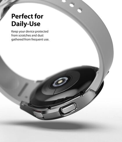 حافظة Ringke الرفيعة [عبوتين] متوافقة مع ساعة Galaxy Watch 4 Classic 46mm، Watch 4 Bezel [الإطار فقط] غطاء رفيع صلب من البولي كربونات - شفاف وكروم in Saudi Arabia