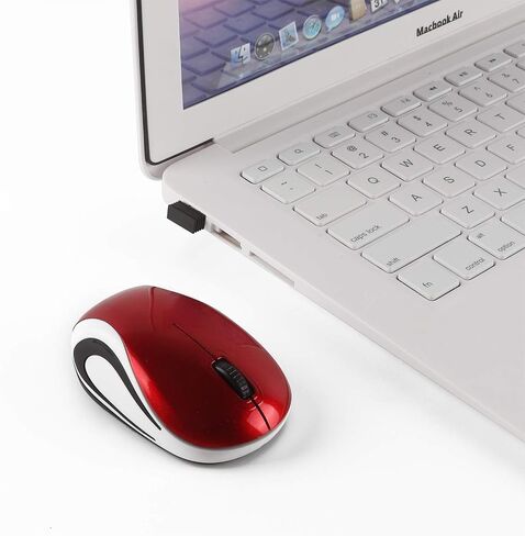 ماوس لاسلكي صغير الحجم من Elec Space للسفر، ماوس بصري صغير محمول لاسلكي مع جهاز استقبال USB للكمبيوتر المحمول والكمبيوتر (برتقالي) in Saudi Arabia