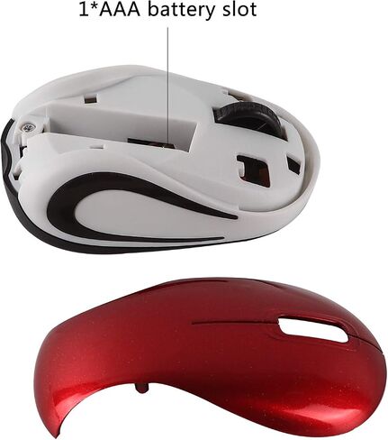 ماوس لاسلكي صغير الحجم من Elec Space للسفر، ماوس بصري صغير محمول لاسلكي مع جهاز استقبال USB للكمبيوتر المحمول والكمبيوتر (برتقالي) in Saudi Arabia