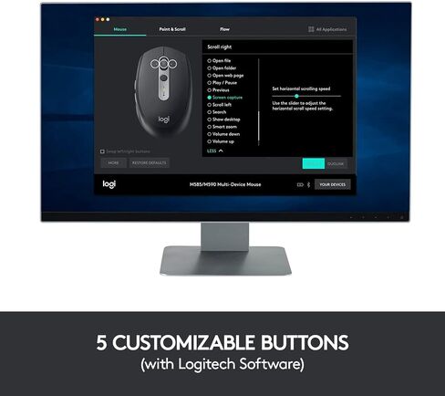 لوجيتك M585 ماوس لاسلكي متعدد الأجهزة - بلوتوث أو USB، جرافيت (متجدد) in Saudi Arabia